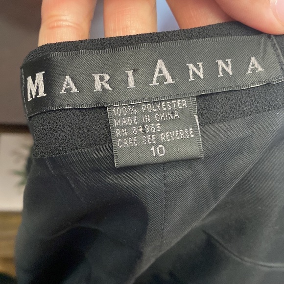 Marianna 90s Vintage Black Form Fitting Midi Dress - Picture 6 of 7